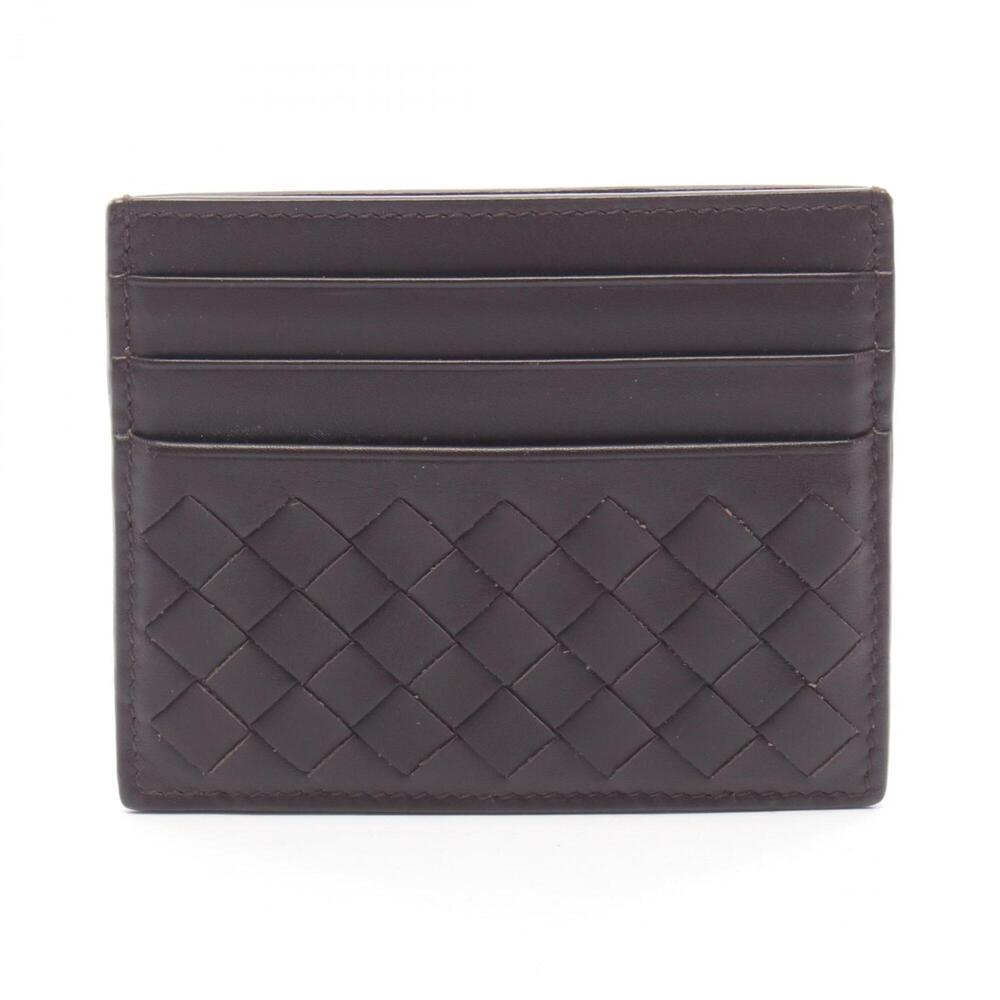 Bottega Veneta Intrecciato Business Card Holder/Card Case, Leather, Men's, Brown